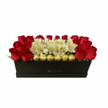 Box Super 16 Rosas mas Ferrero Rocher